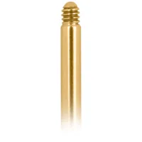 Goldenes Labret aus Titan mit Außengewinde auf weißem Hintergrund